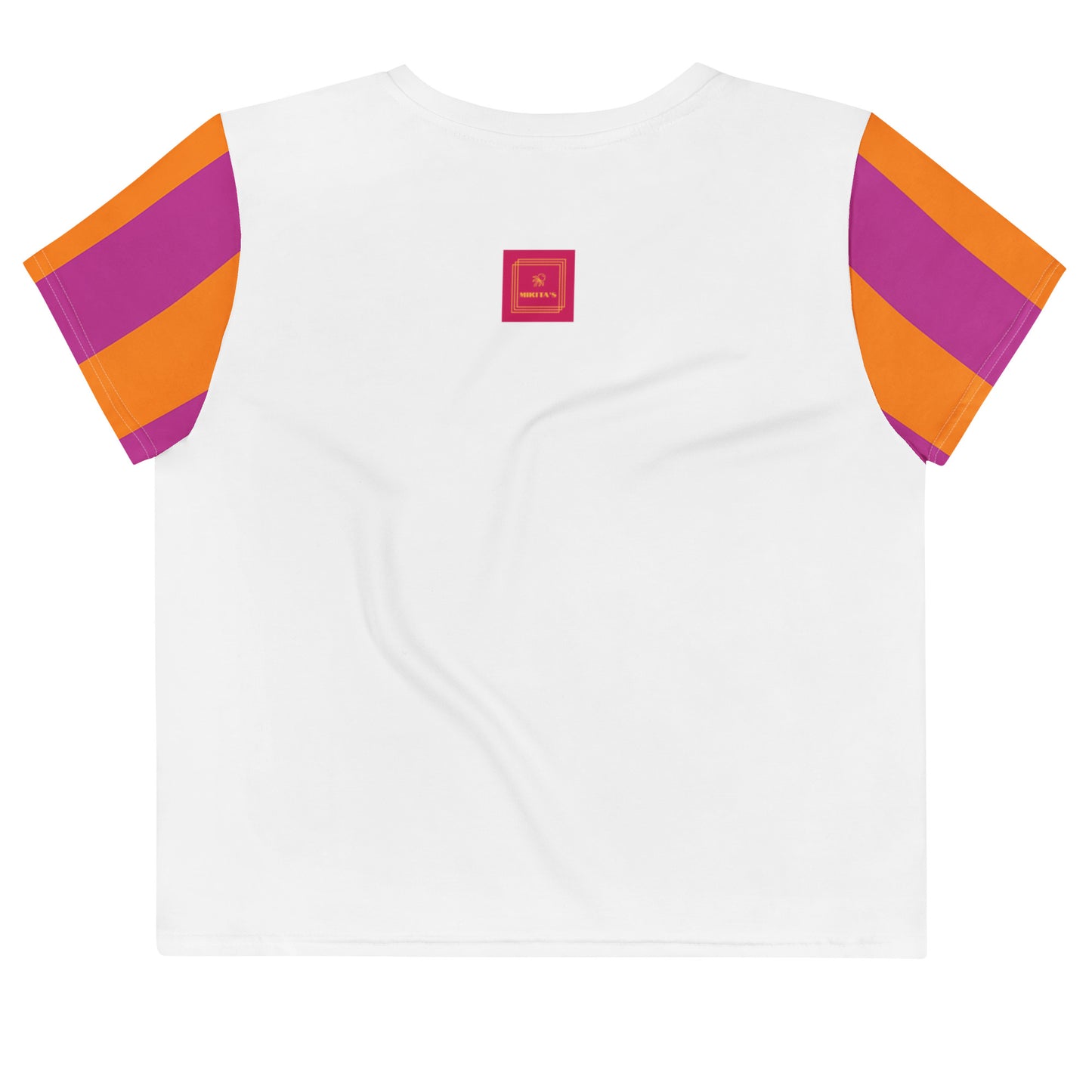 Orange Fishbone Crop Tee