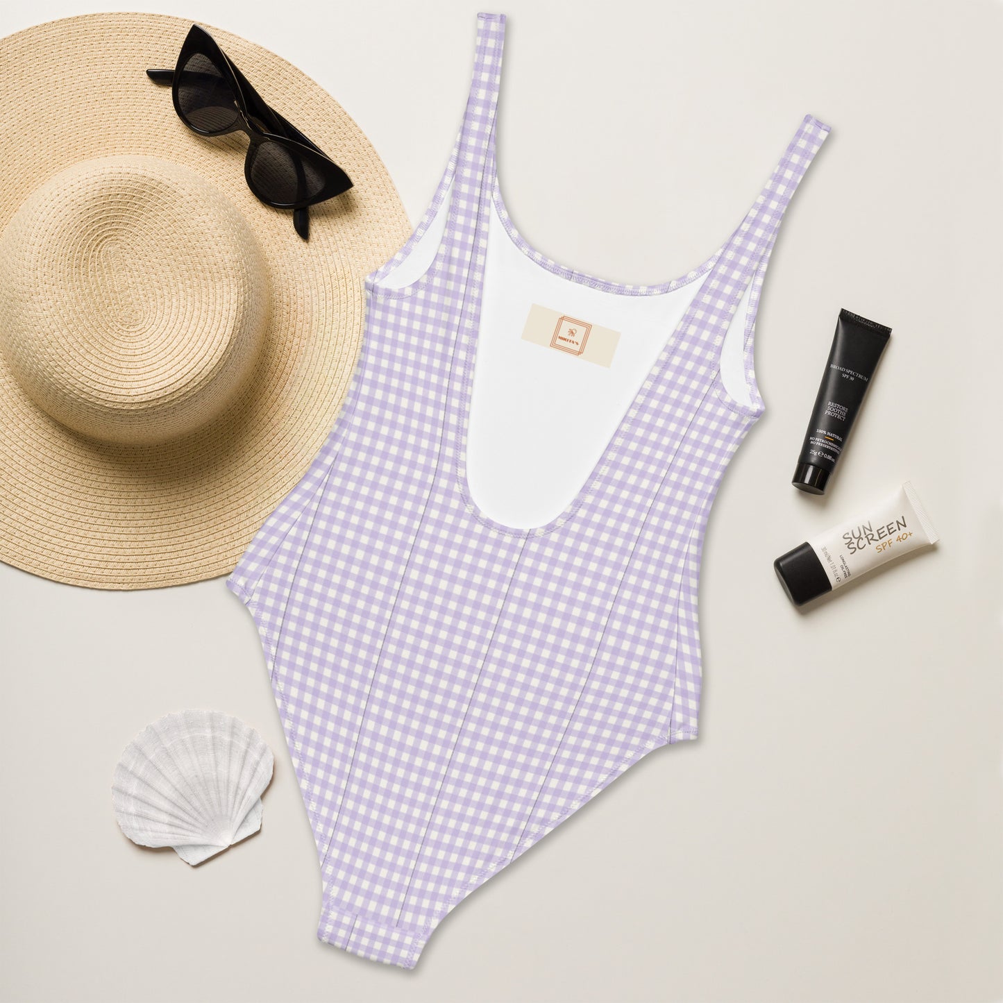 Formentera gingham one-piece swimsuit