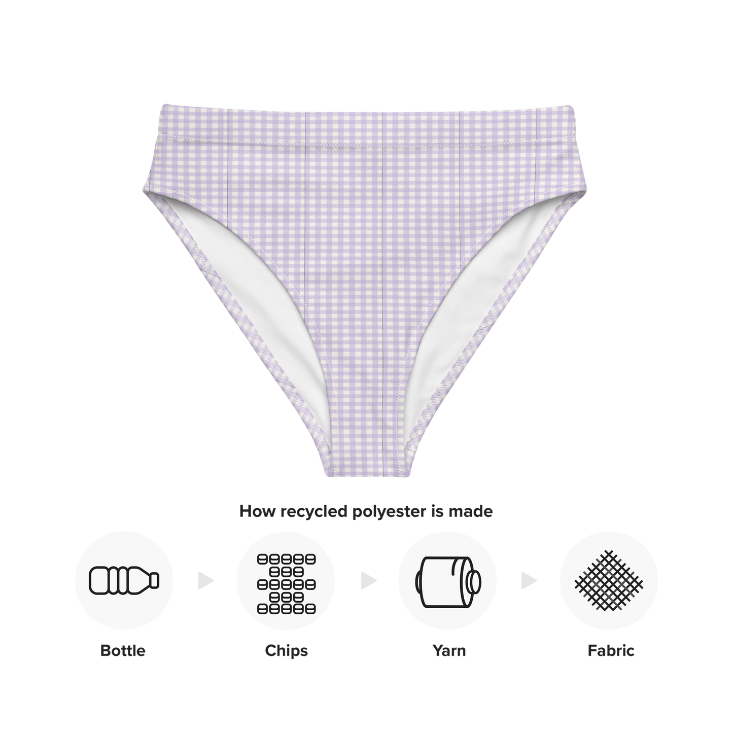 Vichy high-waisted bikini bottom