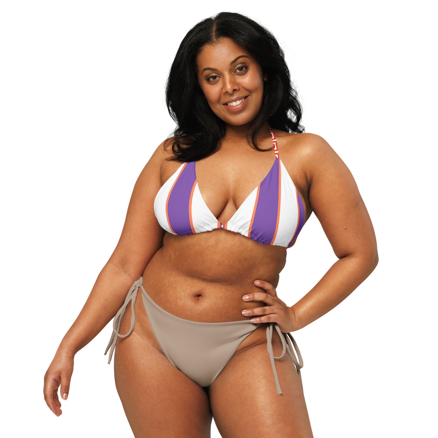 Sole Mandarino orange-purple bikini top