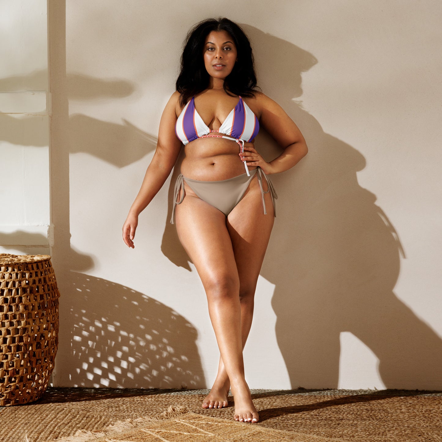Sole Mandarino orange-purple bikini top