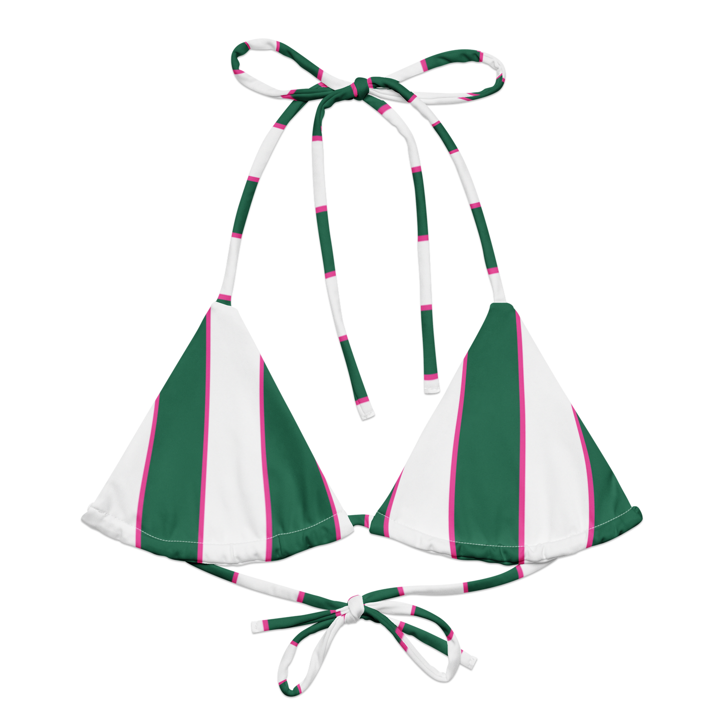 Fichi Bikini Top | Green striped Bikini Top