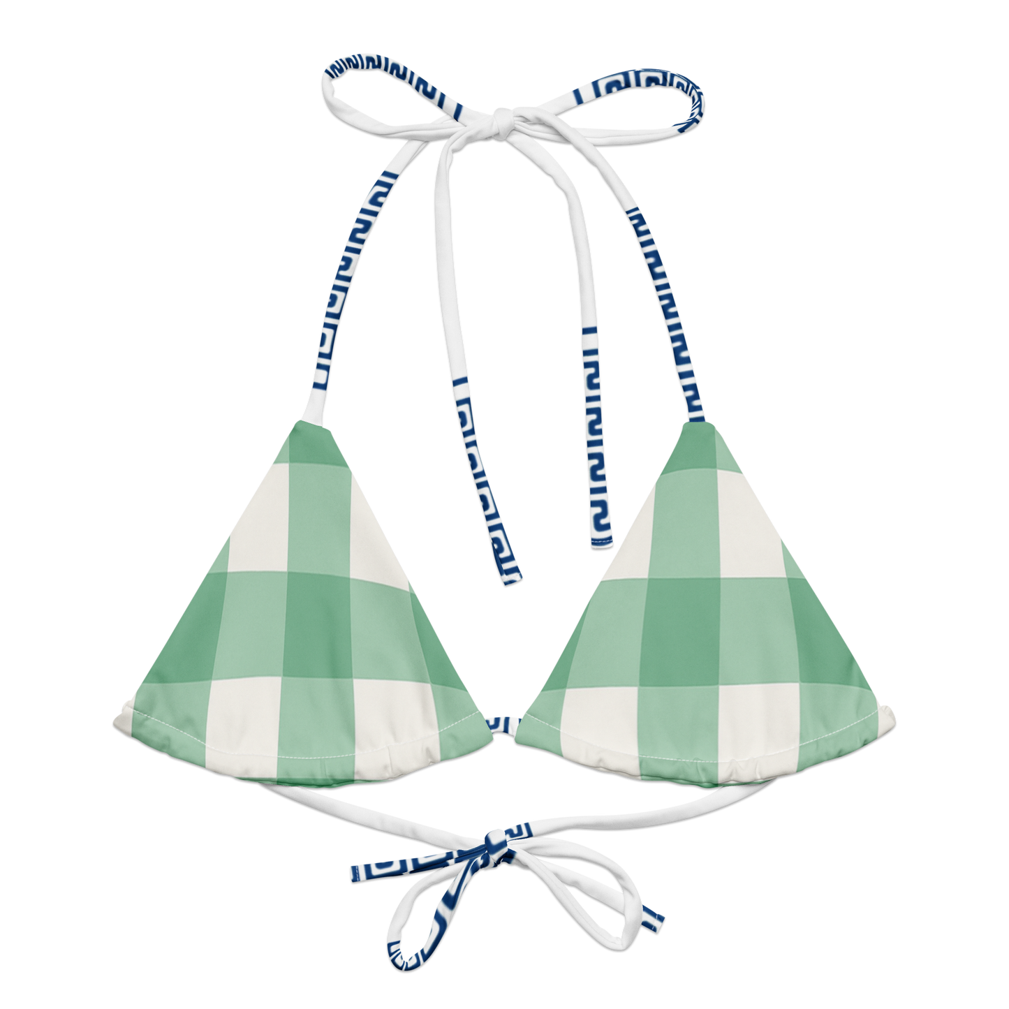 Capri Garden Bikini Top | Pastel Gingham Bikini Top