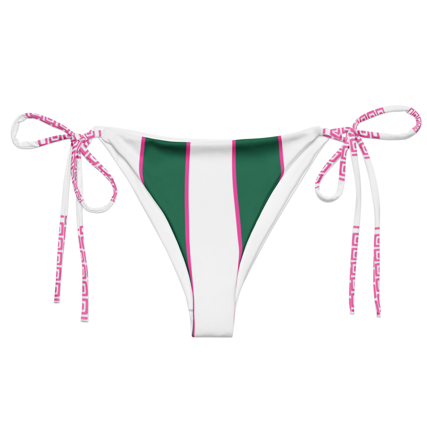 Positano green and pink striped bikini bottom
