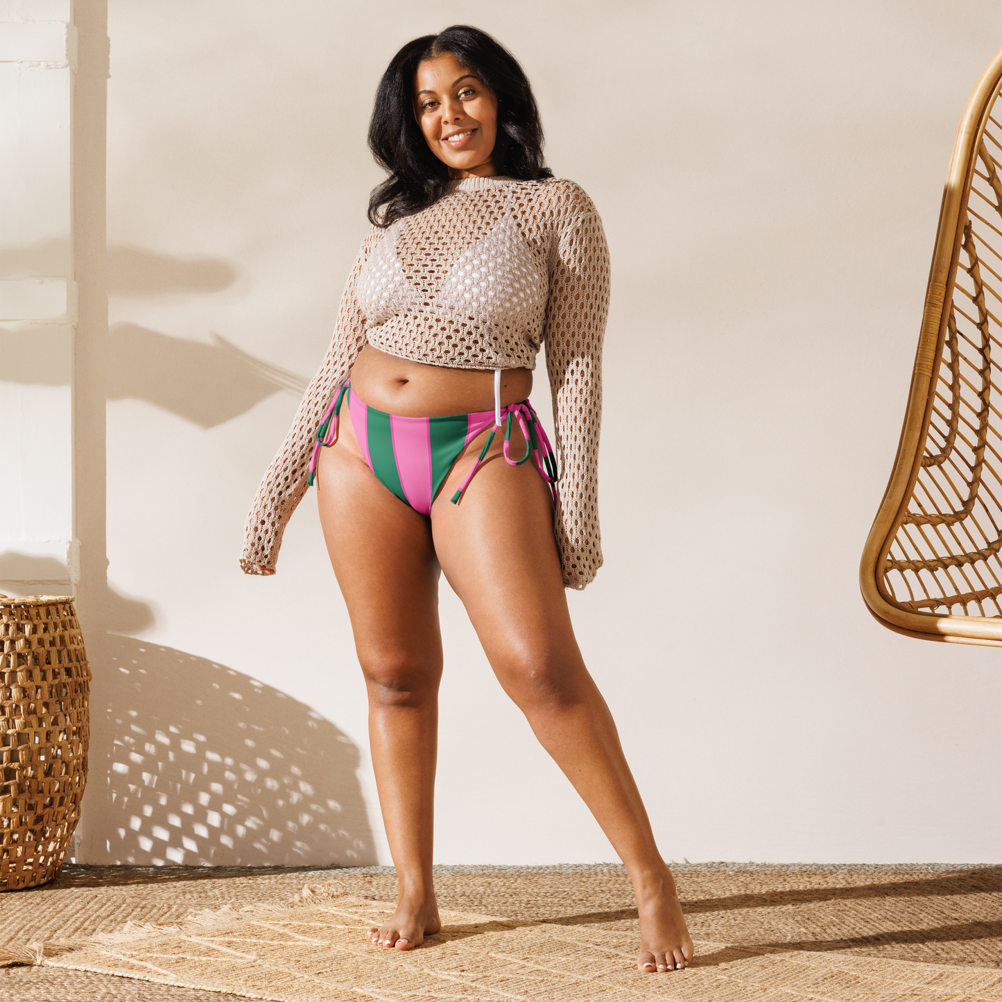 Watermelon Pop pink tie-side bikini bottom