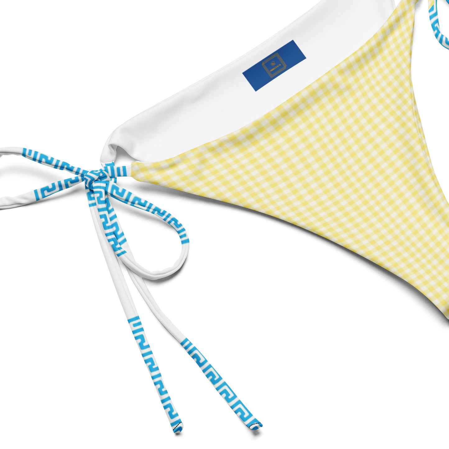 Capri yellow gingham tie-side bikini bottom