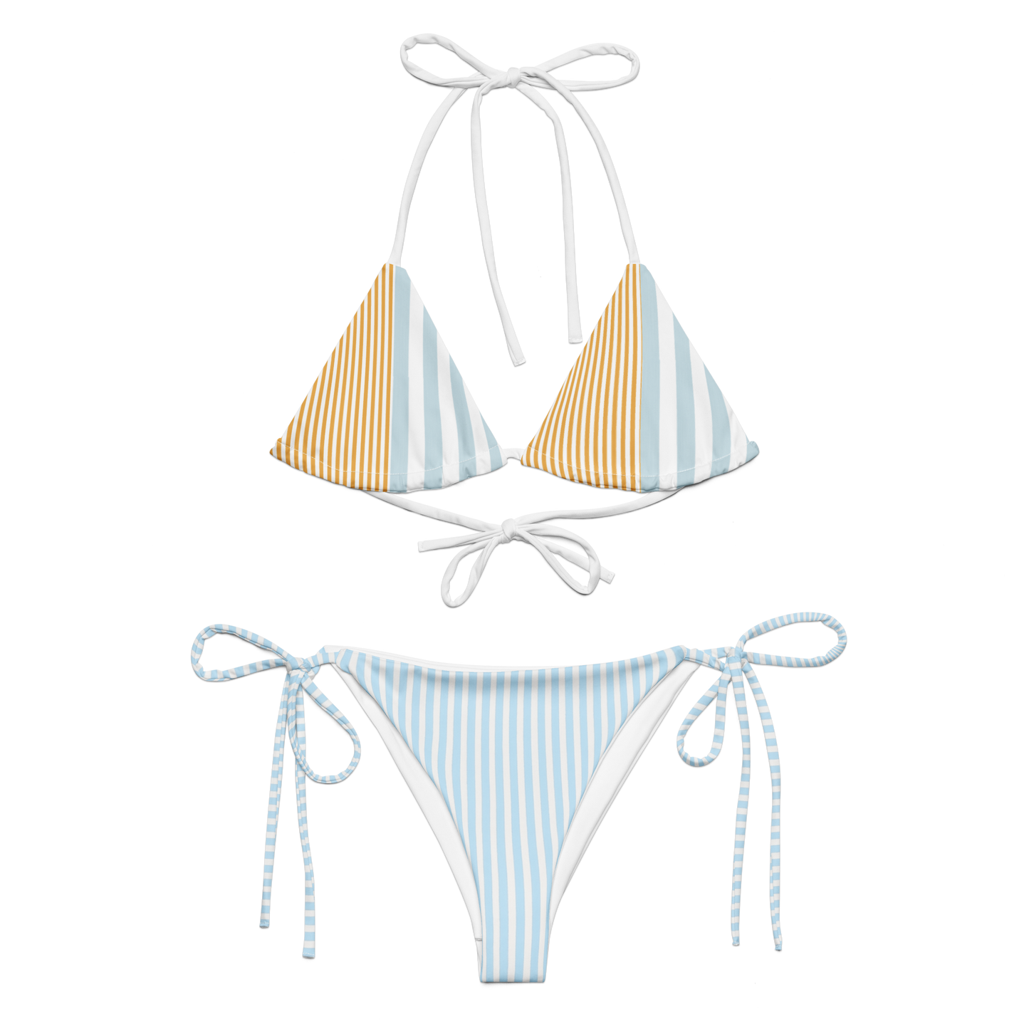 Positano Breeze blue striped string bikini