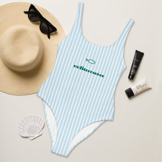 Méditerranéen blue one-piece swimsuit