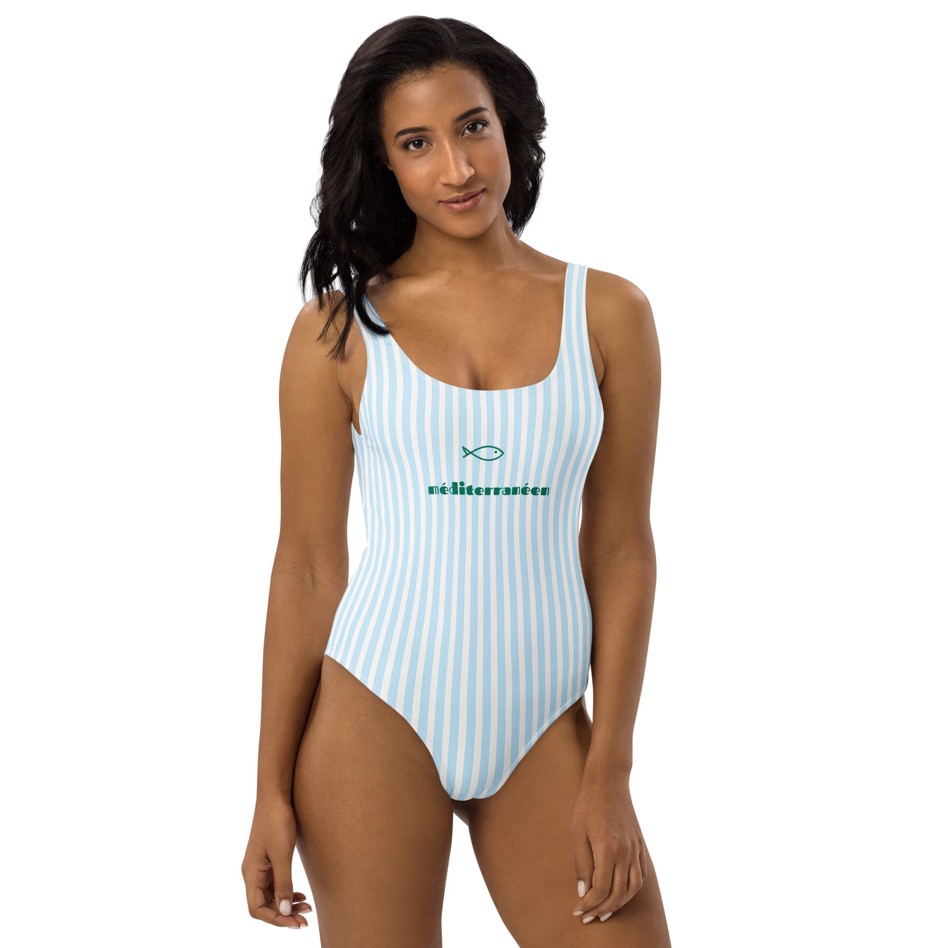 Méditerranéen blue one-piece swimsuit