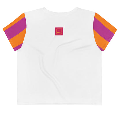 Orange Fishbone Crop Tee