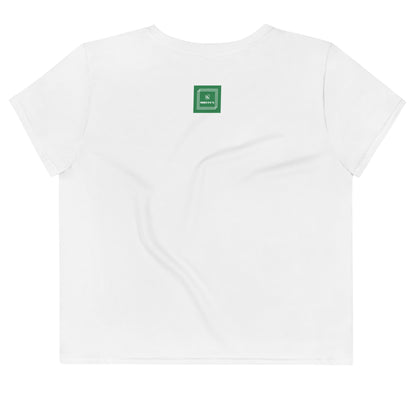 Minimal Fish – Green Crop Tee