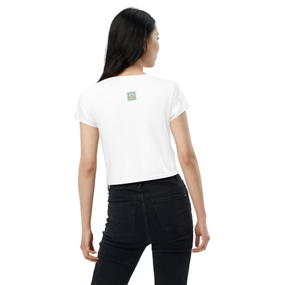 Minimal Fish- Red Crop Tee