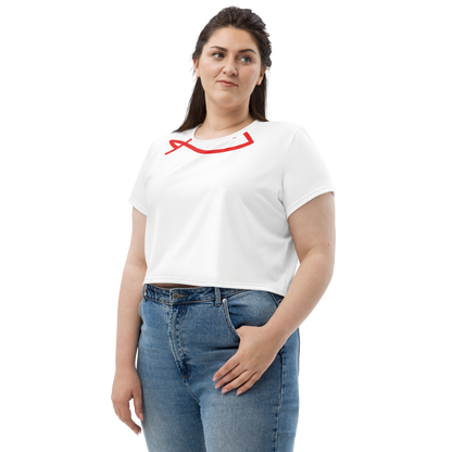 Minimal Fish- Red Crop Tee