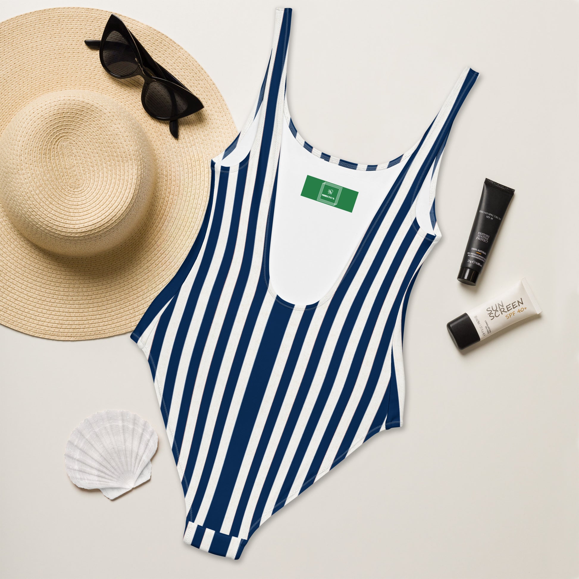 PNavy Stripes one-piece swimsuit in blue stripes