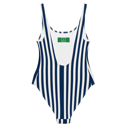 Navy Stripes one-piece swimsuit in blue stripes