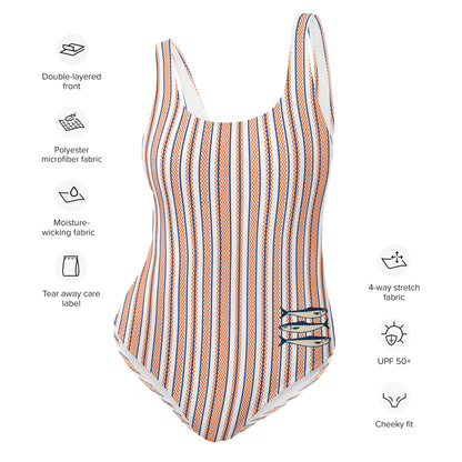 Sardine Side Print one-piece swimsuit with marine motif