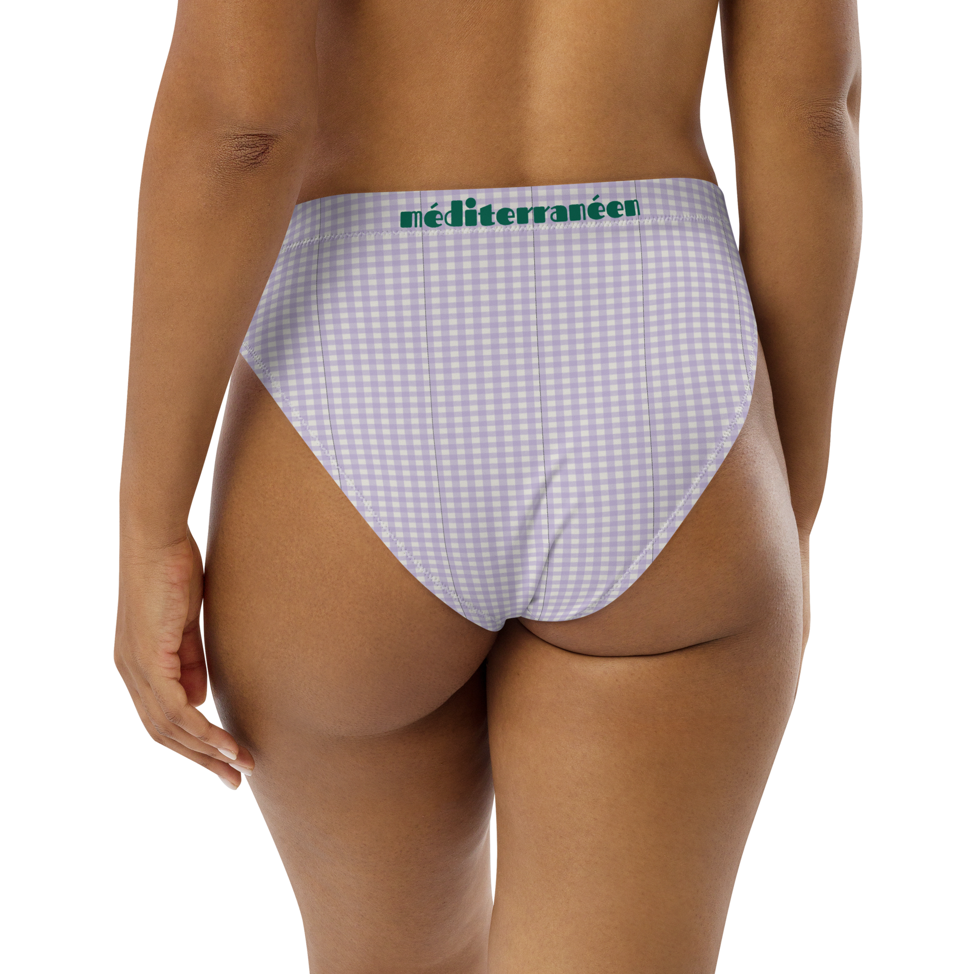 Vichy high-waisted bikini bottom