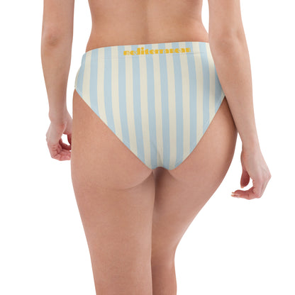 Mediterranean pastel blue high-waisted bikini bottom