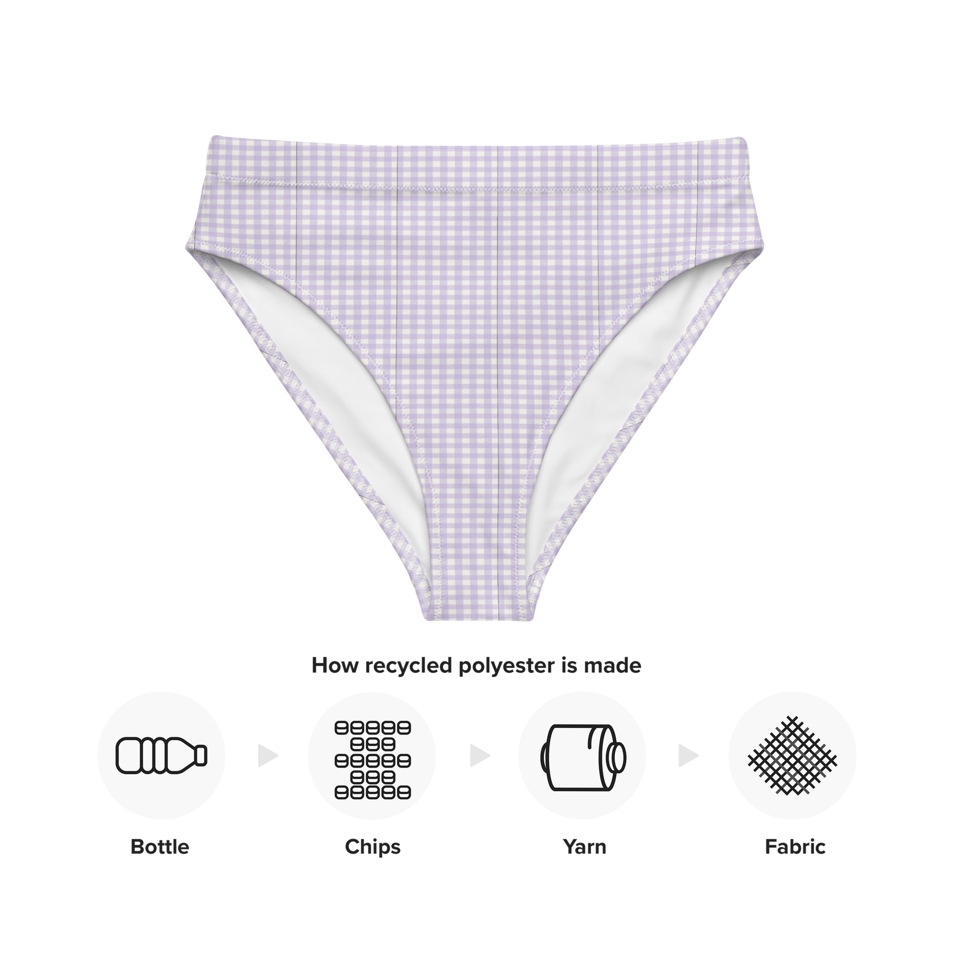 Vichy high-waisted bikini bottom