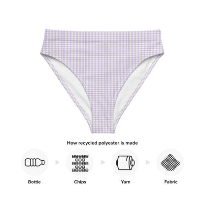 Vichy high-waisted bikini bottom