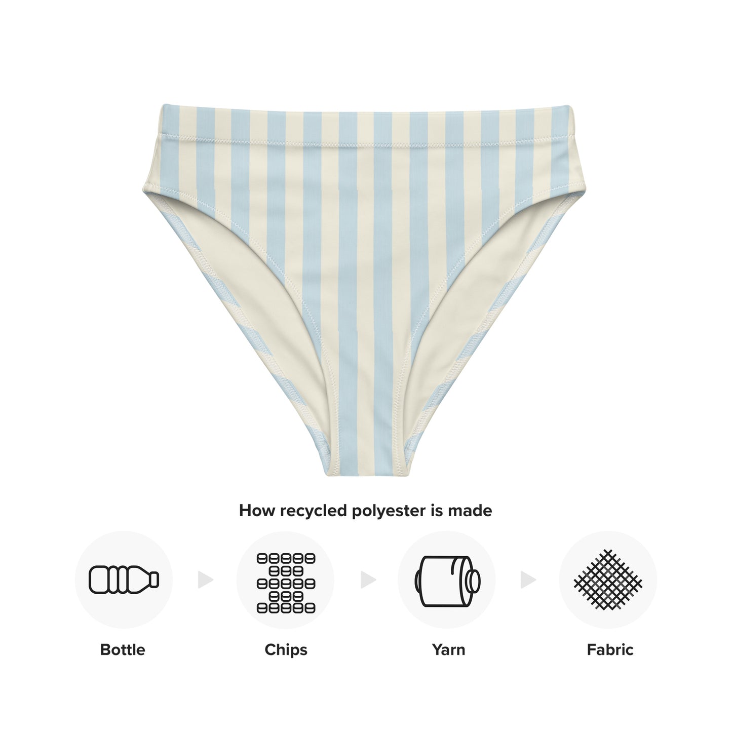 Mediterranean pastel blue high-waisted bikini bottom