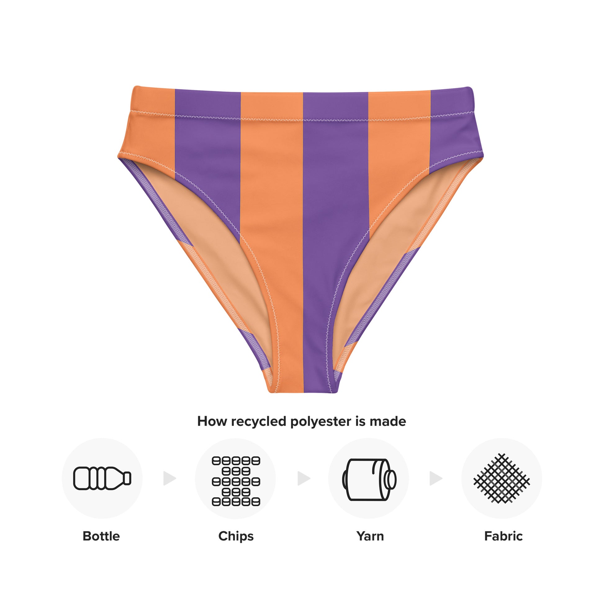 Sunset high-waisted striped bikini bottom