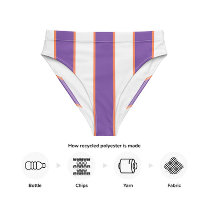 Lavander & white  high-waisted bikini bottom