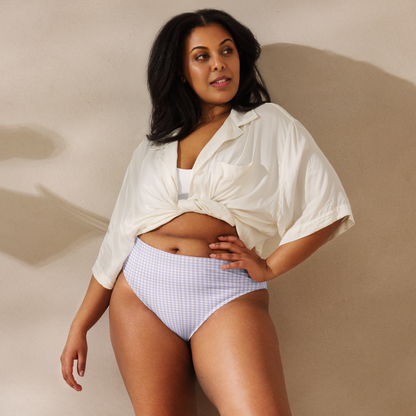 Vichy high-waisted bikini bottom