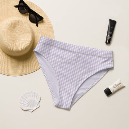 Vichy high-waisted bikini bottom