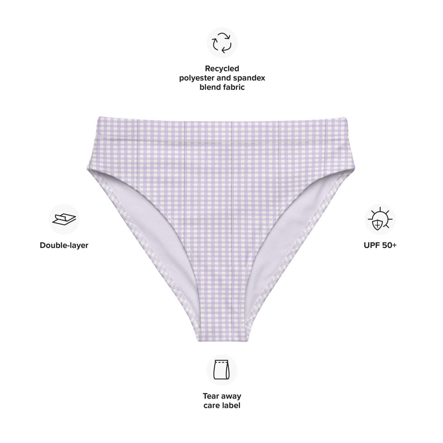 Vichy high-waisted bikini bottom