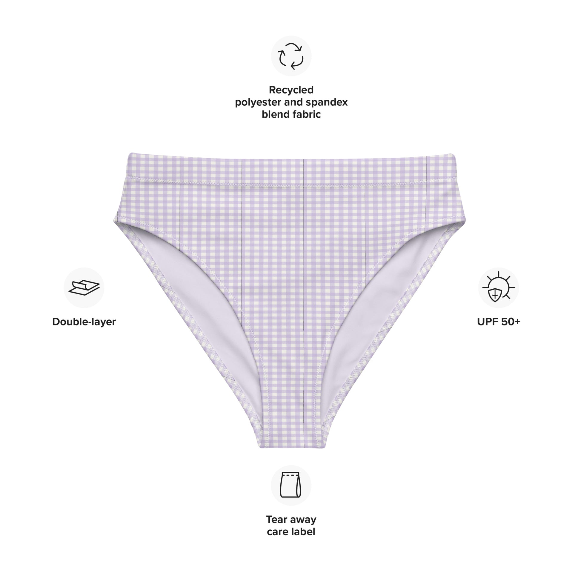 Vichy high-waisted bikini bottom