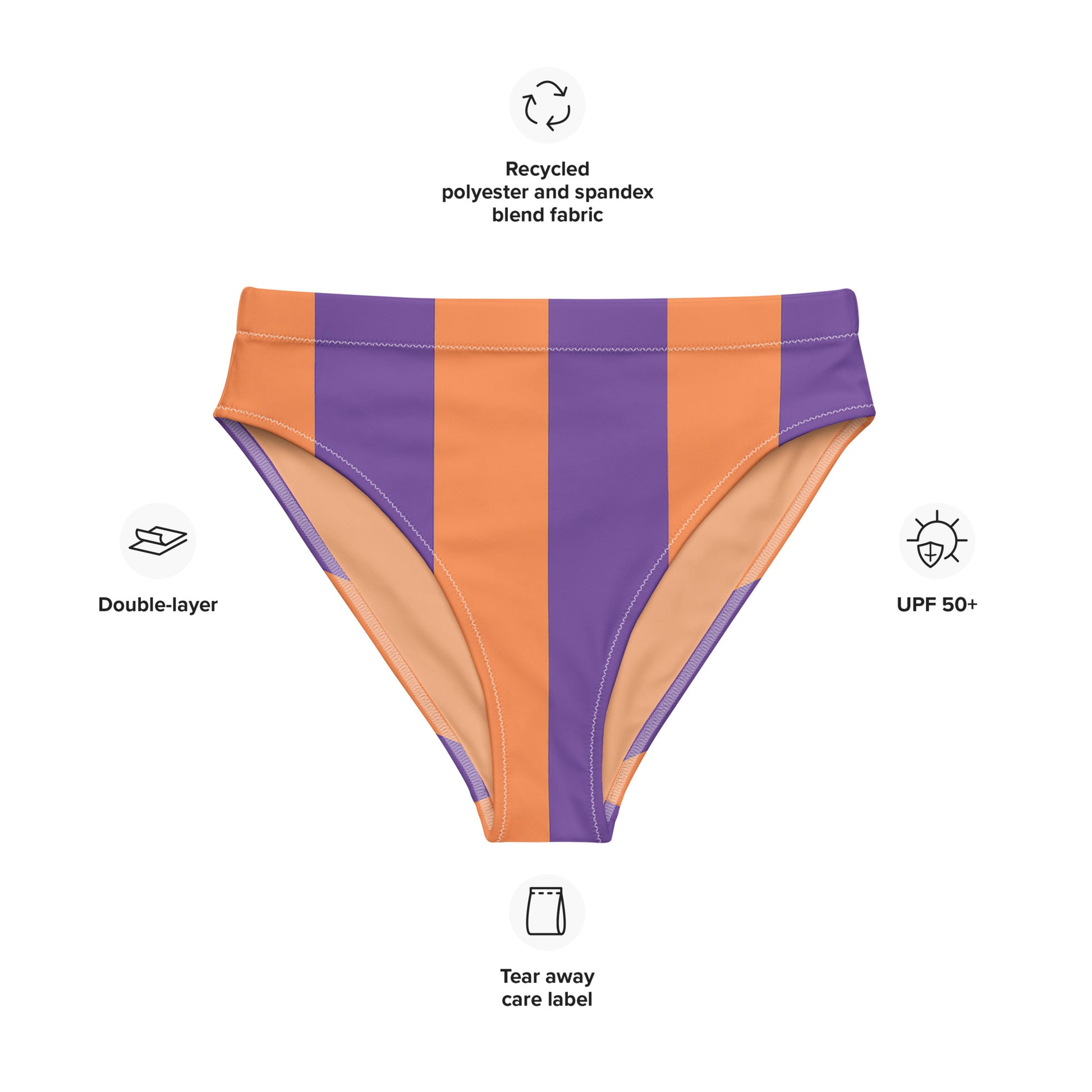 Sunset high-waisted striped bikini bottom