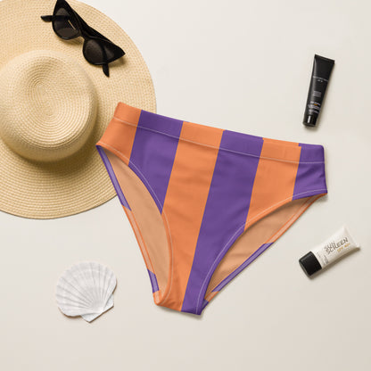 Sunset high-waisted striped bikini bottom