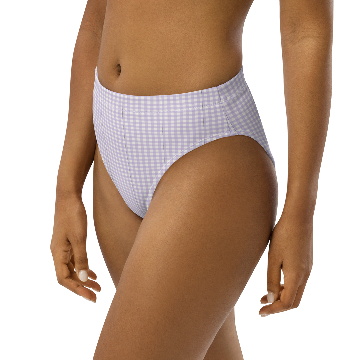 Vichy high-waisted bikini bottom