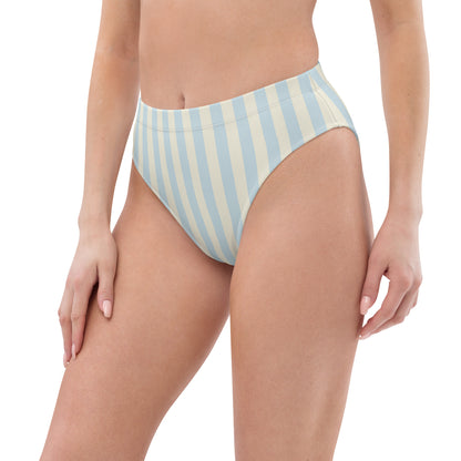 Mediterranean pastel blue high-waisted bikini bottom