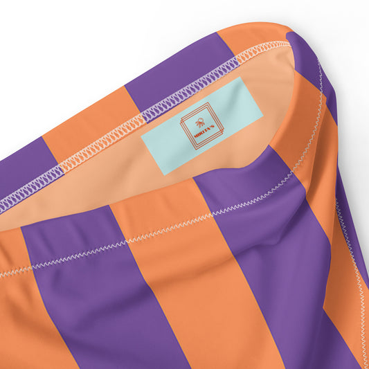 Sunset high-waisted striped bikini bottom