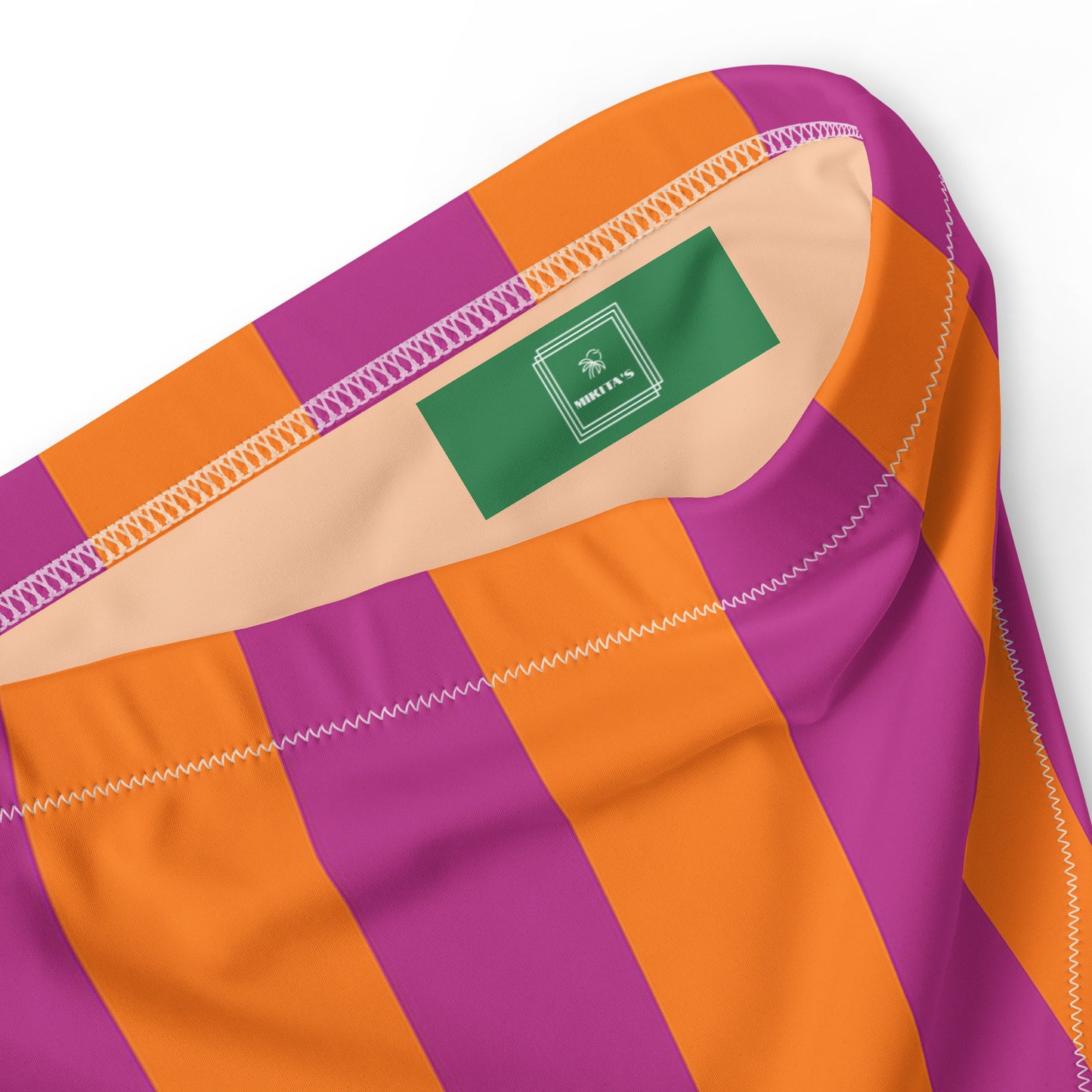 Tangerine orange & fuchsia high-waisted bikini bottom