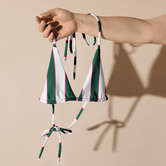 Fichi Bikini Top | Green striped Bikini Top