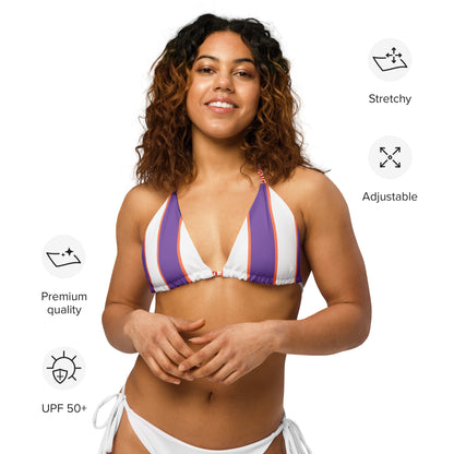 Sole Mandarino orange-purple bikini top