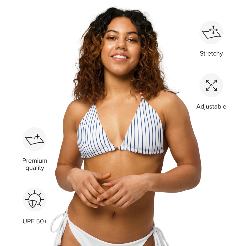 Porto Stripe striped bikini top