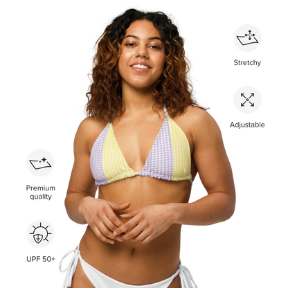 Gelato Bikini Top | Pastel-Gingham Bikini Top