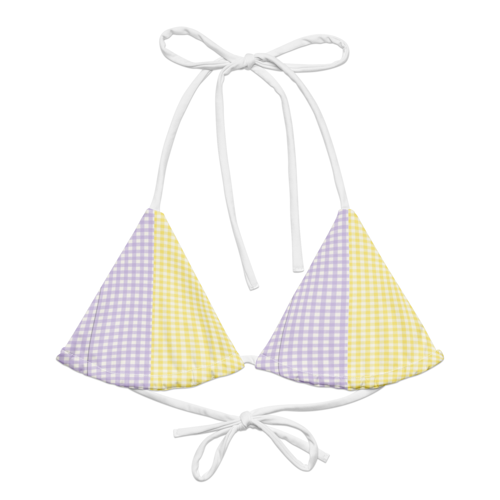 Gelato Bikini Top | Pastel-Gingham Bikini Top