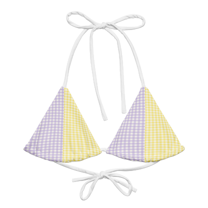 Gelato Bikini Top | Pastel-Gingham Bikini Top