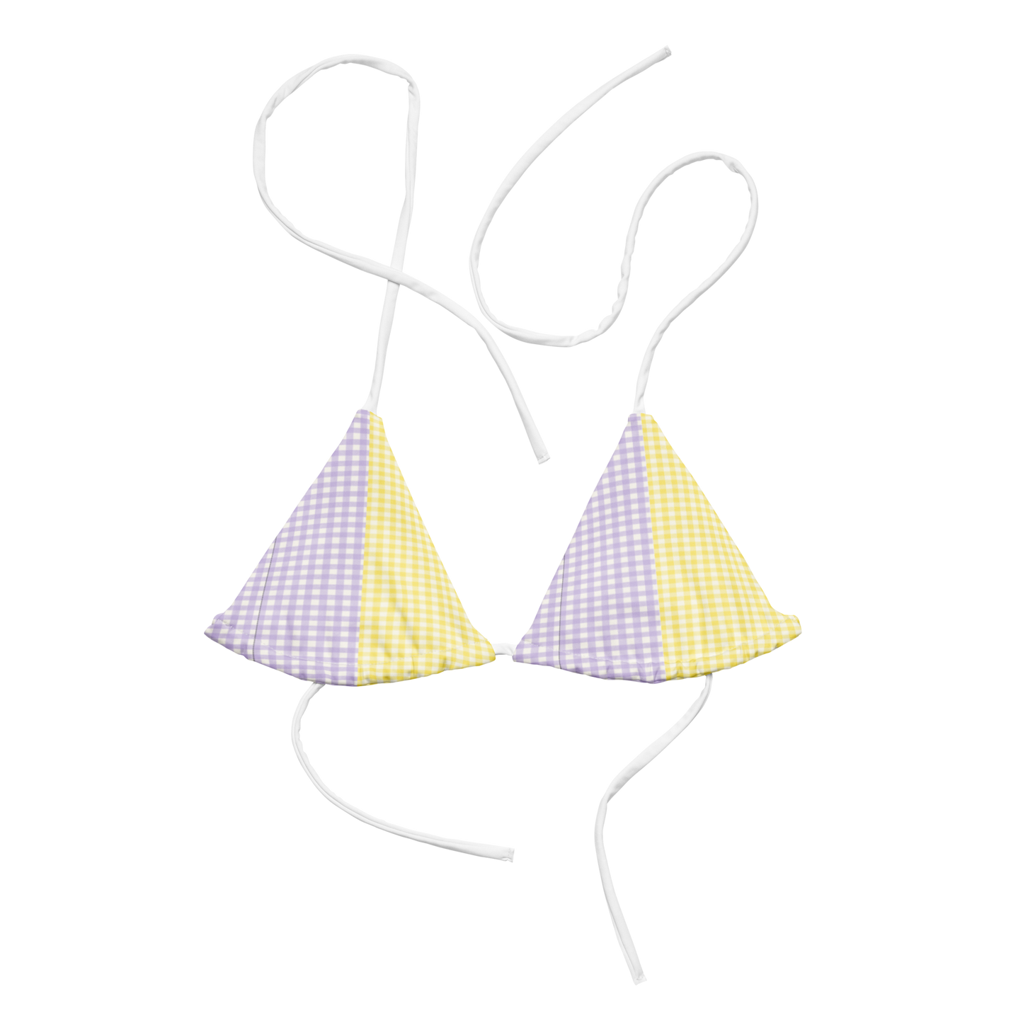 Gelato Bikini Top | Pastel-Gingham Bikini Top