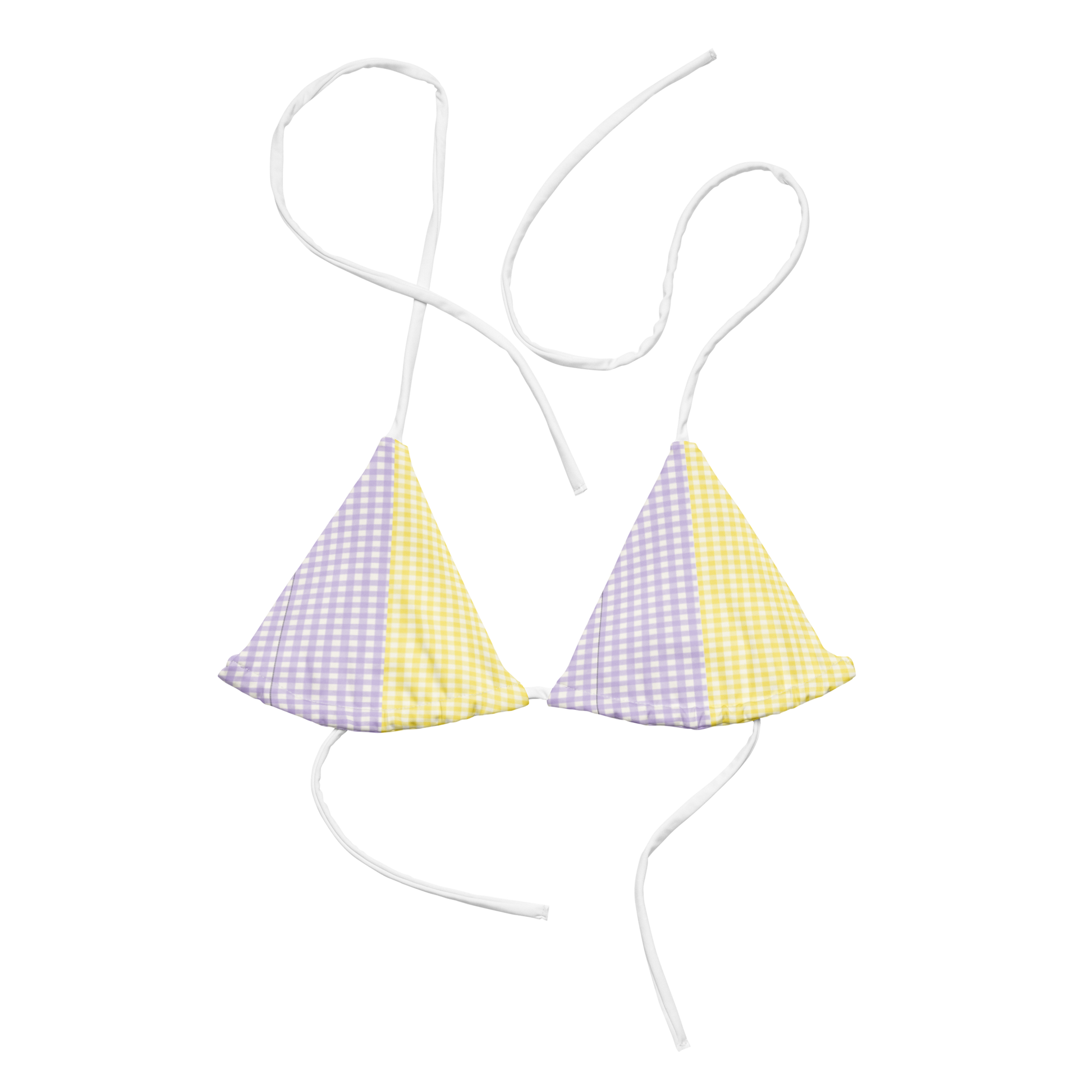 Gelato Bikini Top | Pastel-Gingham Bikini Top