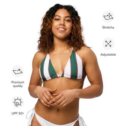 Fichi Bikini Top | Green striped Bikini Top