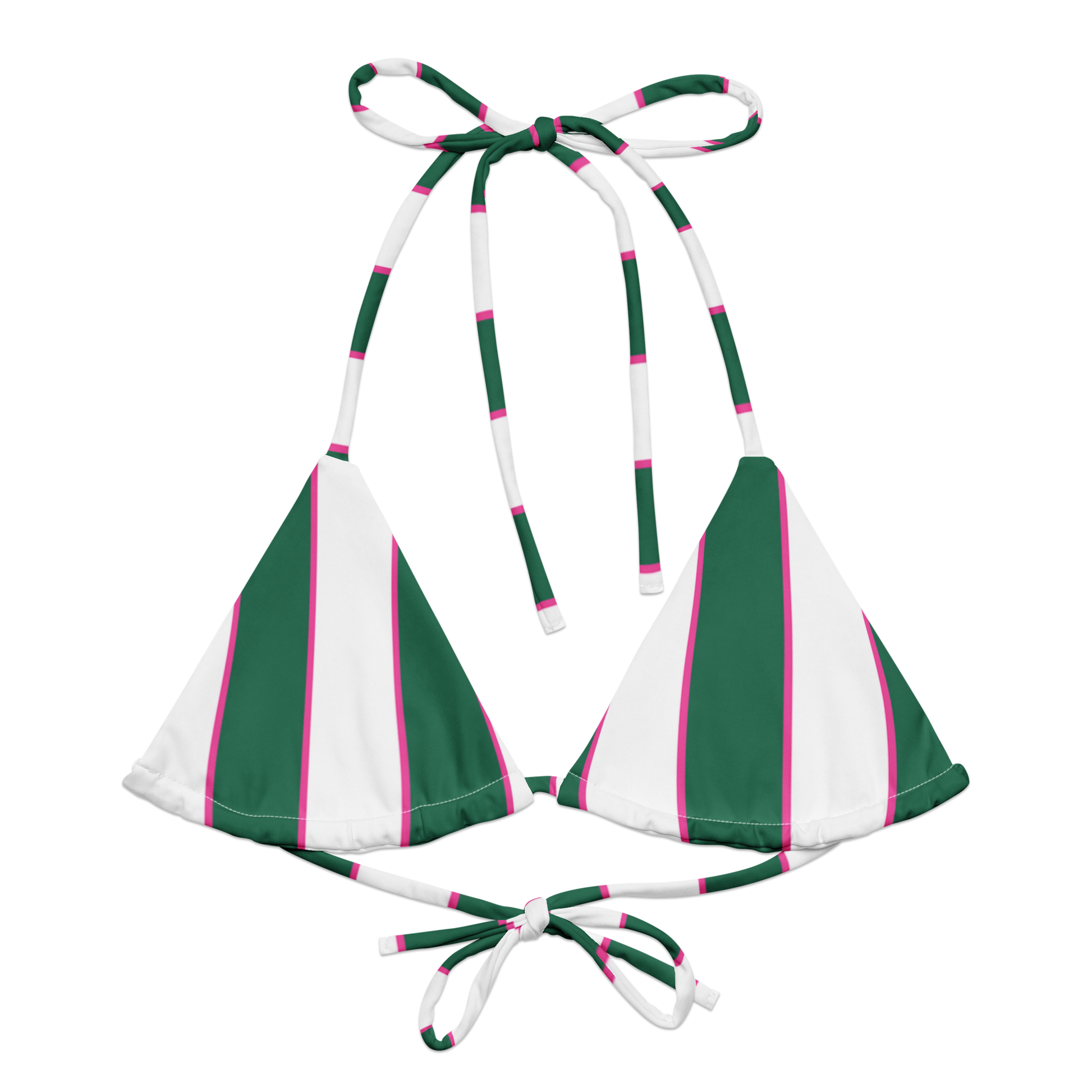 Fichi Bikini Top | Green striped Bikini Top