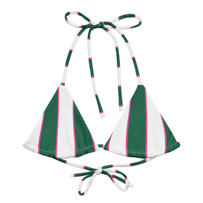 Fichi Bikini Top | Green striped Bikini Top