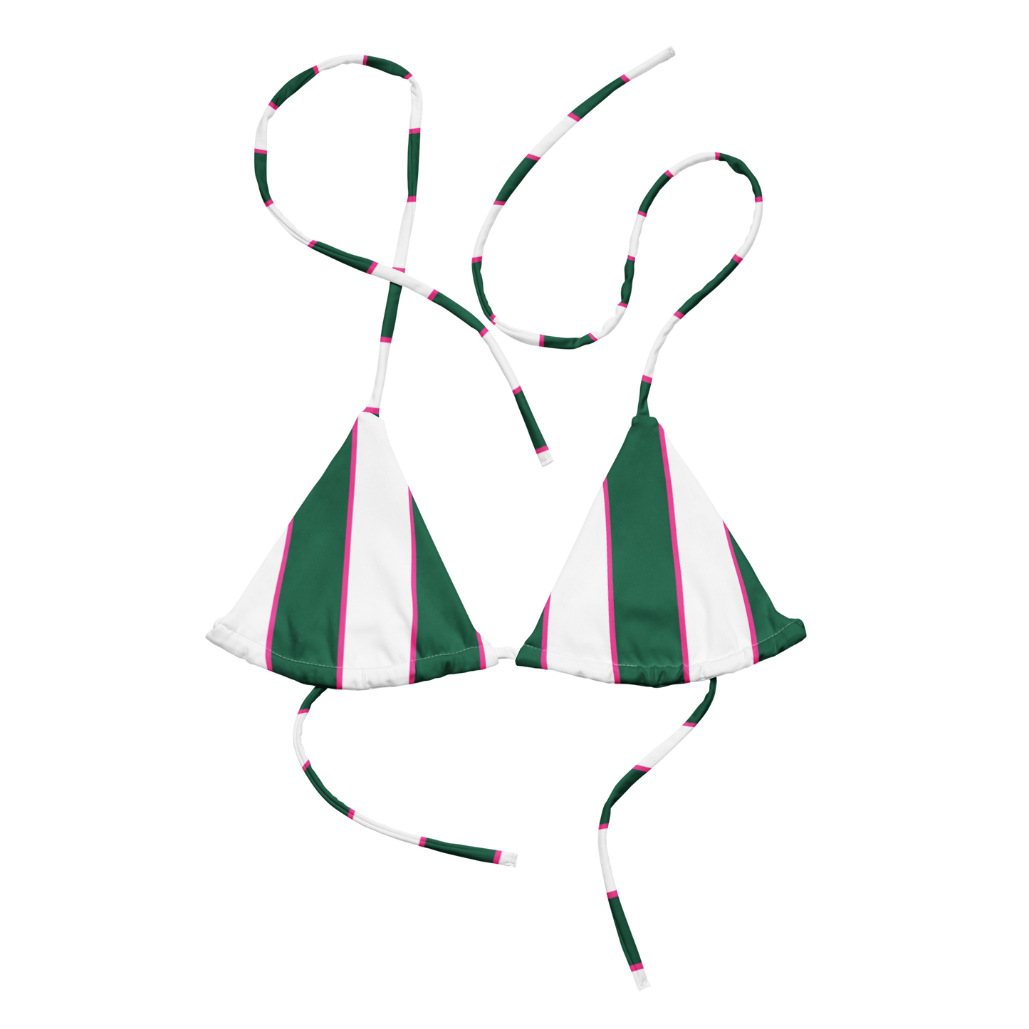 Fichi Bikini Top | Green striped Bikini Top