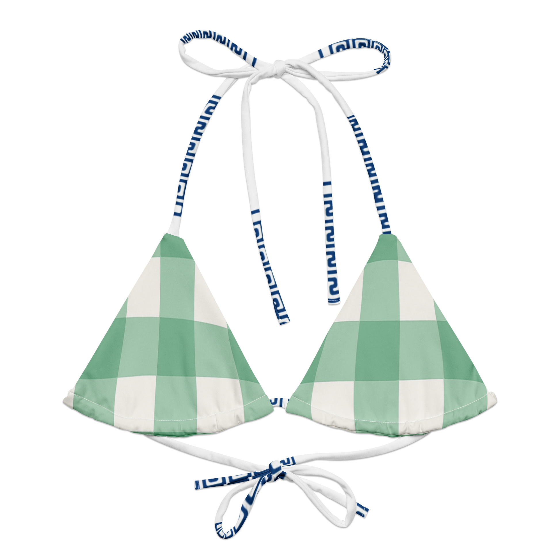 Capri Garden Bikini Top | Pastel Gingham Bikini Top